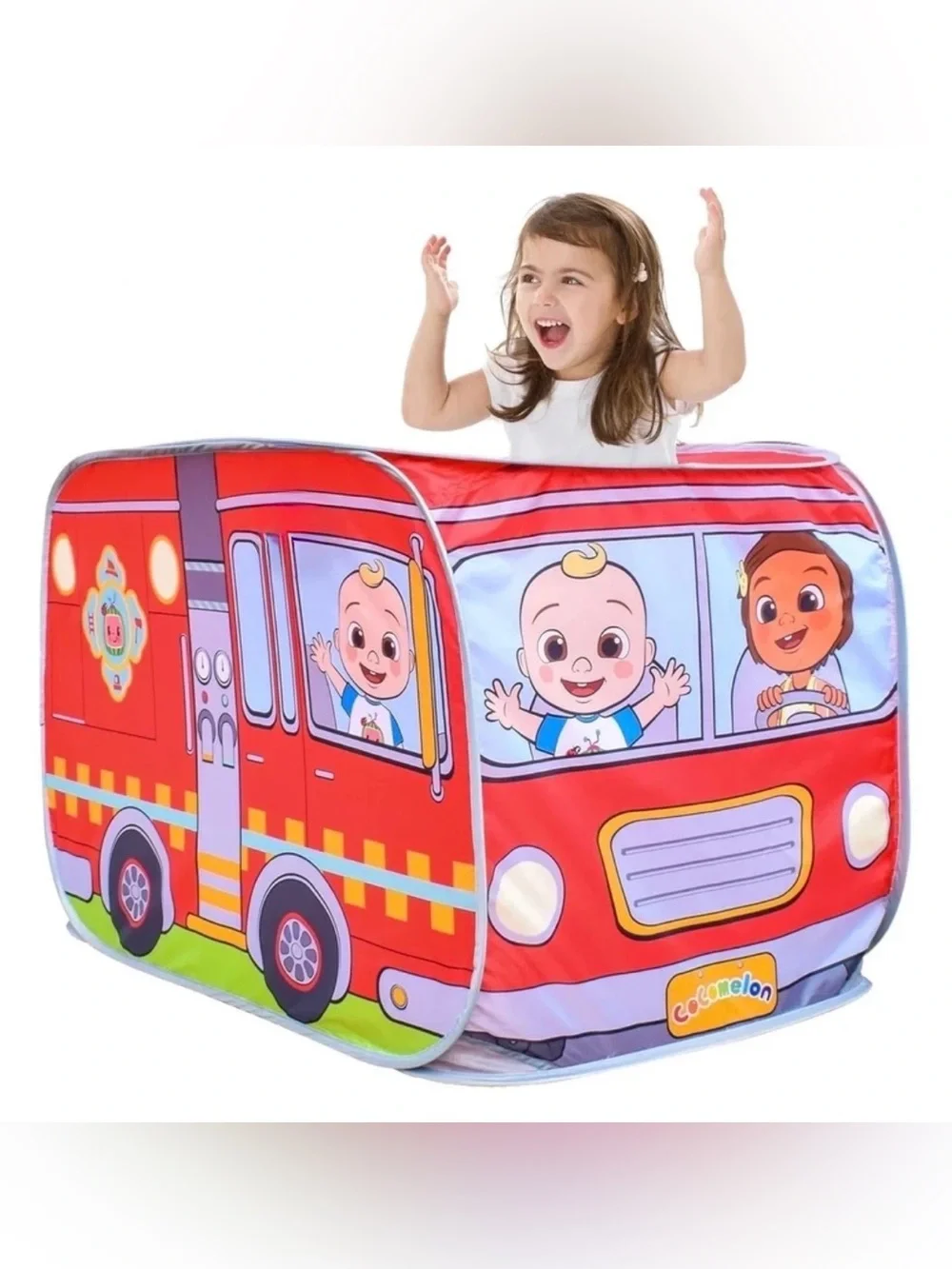 Cocomelon Firetruck Pop-Up Tent Playtime Fun Kids Pretend Play Travel Game